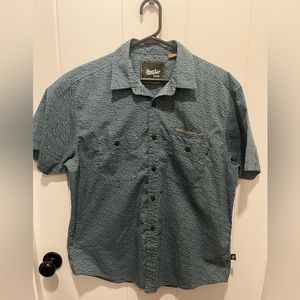 Howler Bros Aransas Shirt Mens M Button Up Blue Tarpon Scale Print Short Sleeve